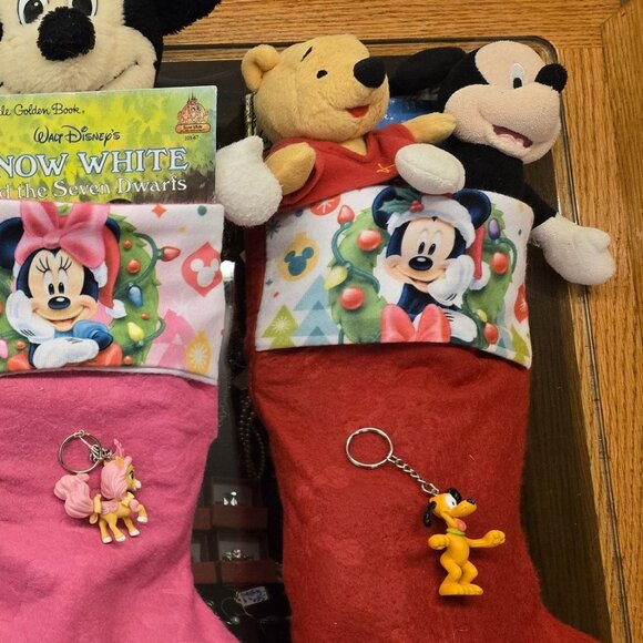 Red Disney Mickey Mouse Pooh Stocking book Mystery toys - Picture 1 of 1
